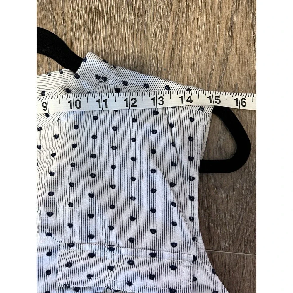 Banana Republic Midi Shirt Dress Workwear Polka Dot Pockets Tie Waist Sz Large - Picture 9 of 10